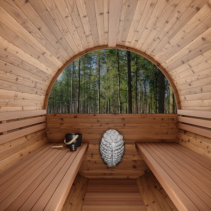 Tunna-sauna úr hitaviði