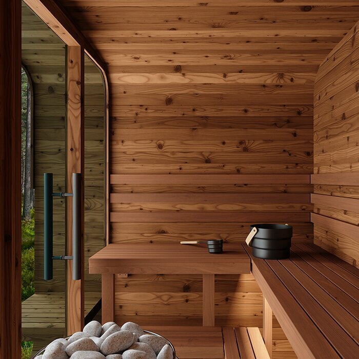Tunna-sauna úr hitaviði