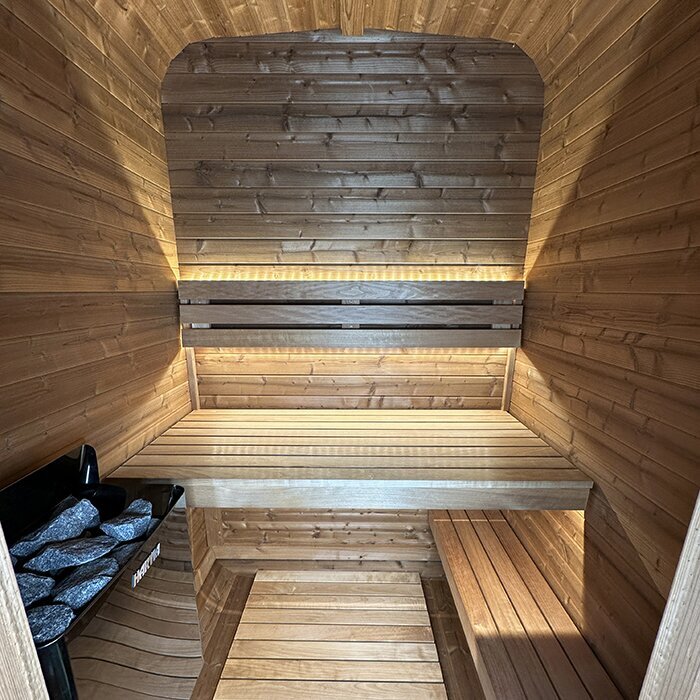 Tunna-sauna úr hitaviði