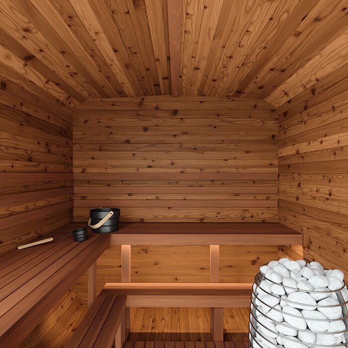 Tunna-sauna úr hitaviði
