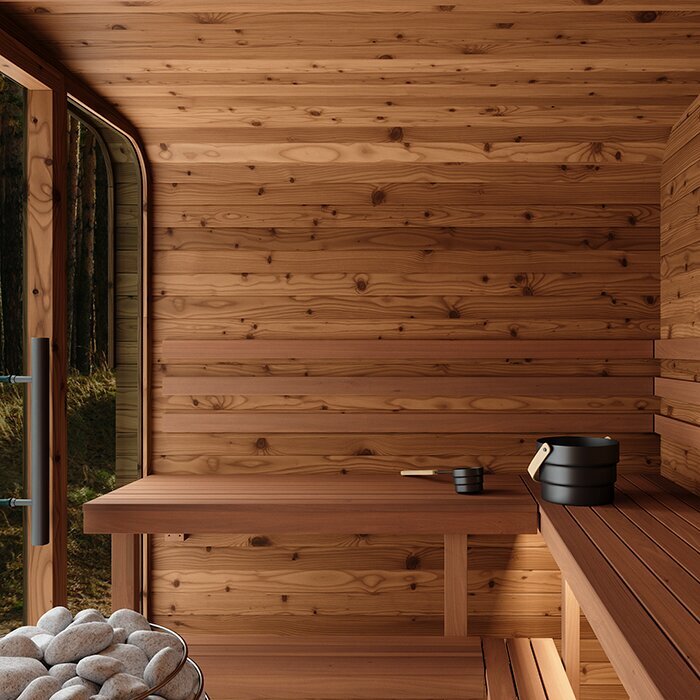Tunna-sauna úr hitaviði