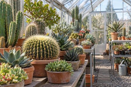 Una serra per cactus e piante succulente