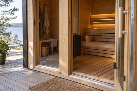Sauna con accesso più agevole: gradini, soglie e spazio