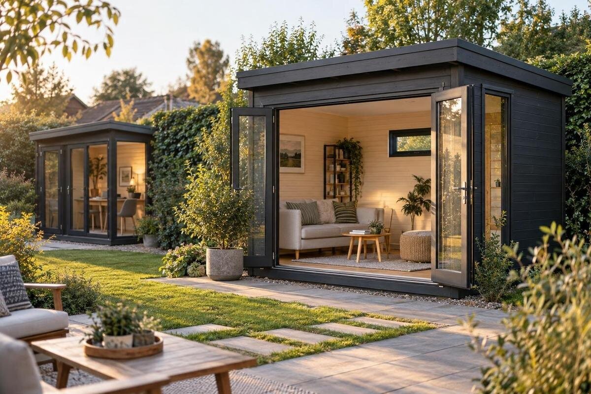 Idee salvaspazio per l'interno di una piccola casetta da giardino