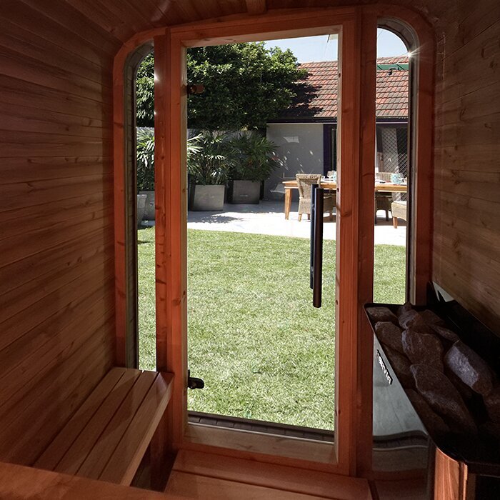 Sauna a botte in legno termico