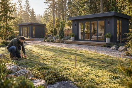 정원 창고 주문 전 설치 공간을 표시하는 방법