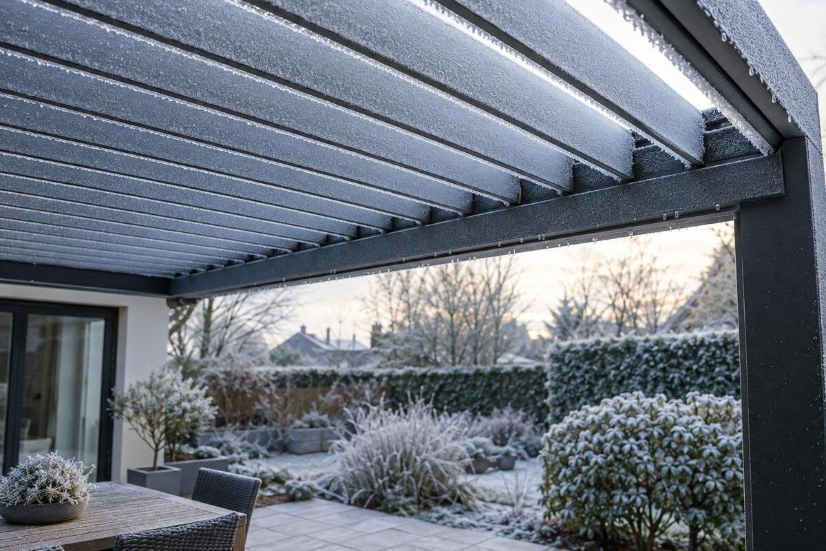 Frost an der Pergola: Wann das Lamellendach nicht bedient wird