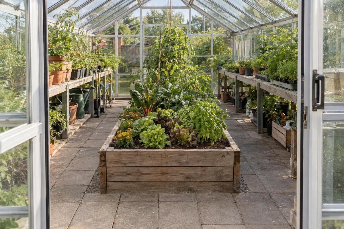 Un îlot central de culture dans une serre : est-ce une bonne idée ?