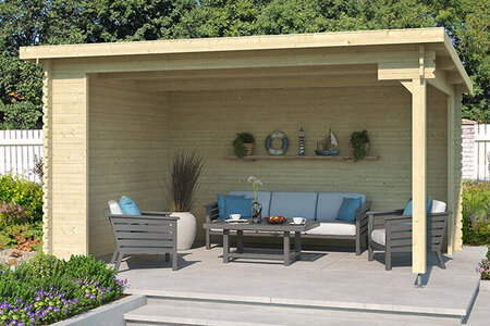 Orello 2 : abri de jardin moderne en bois avec parois de 44 mm