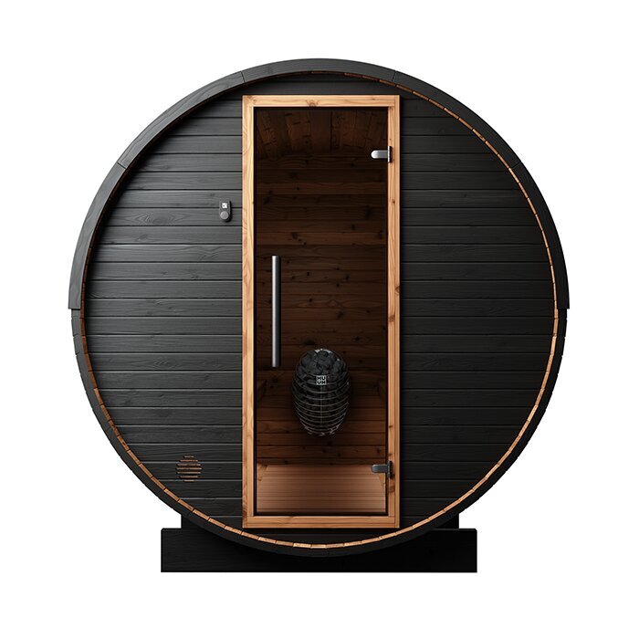 Sauna tonneau en bois thermo-traité