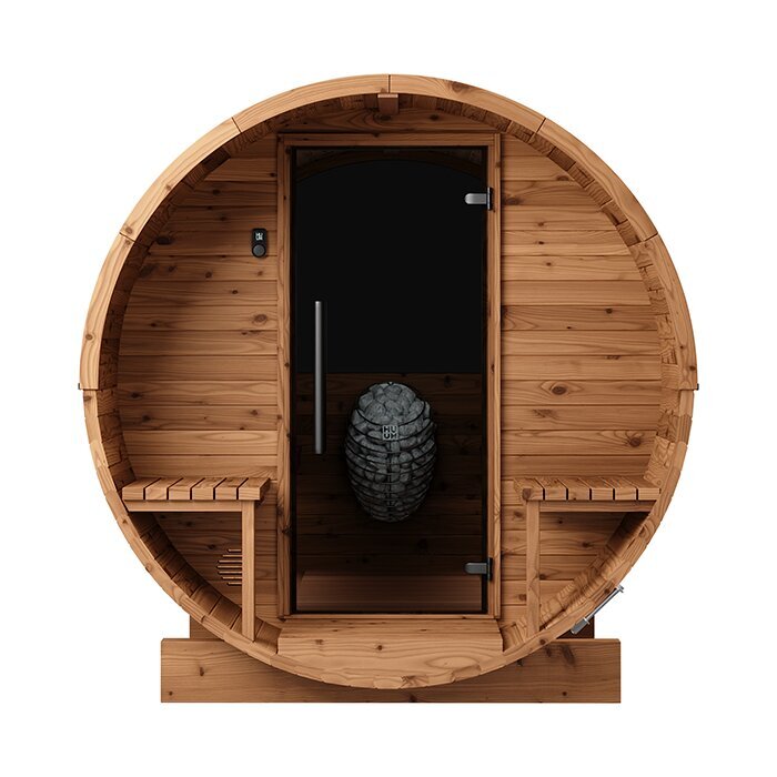 Sauna tonneau en bois thermo-traité