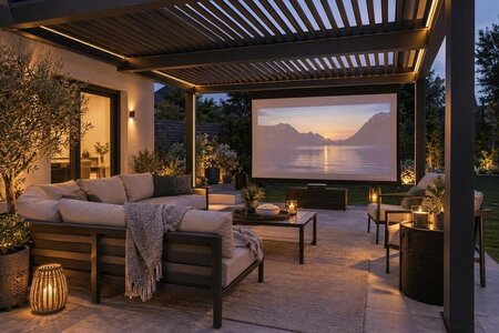 Pergola filmu vakariem: kā izplānot āra kino zonu