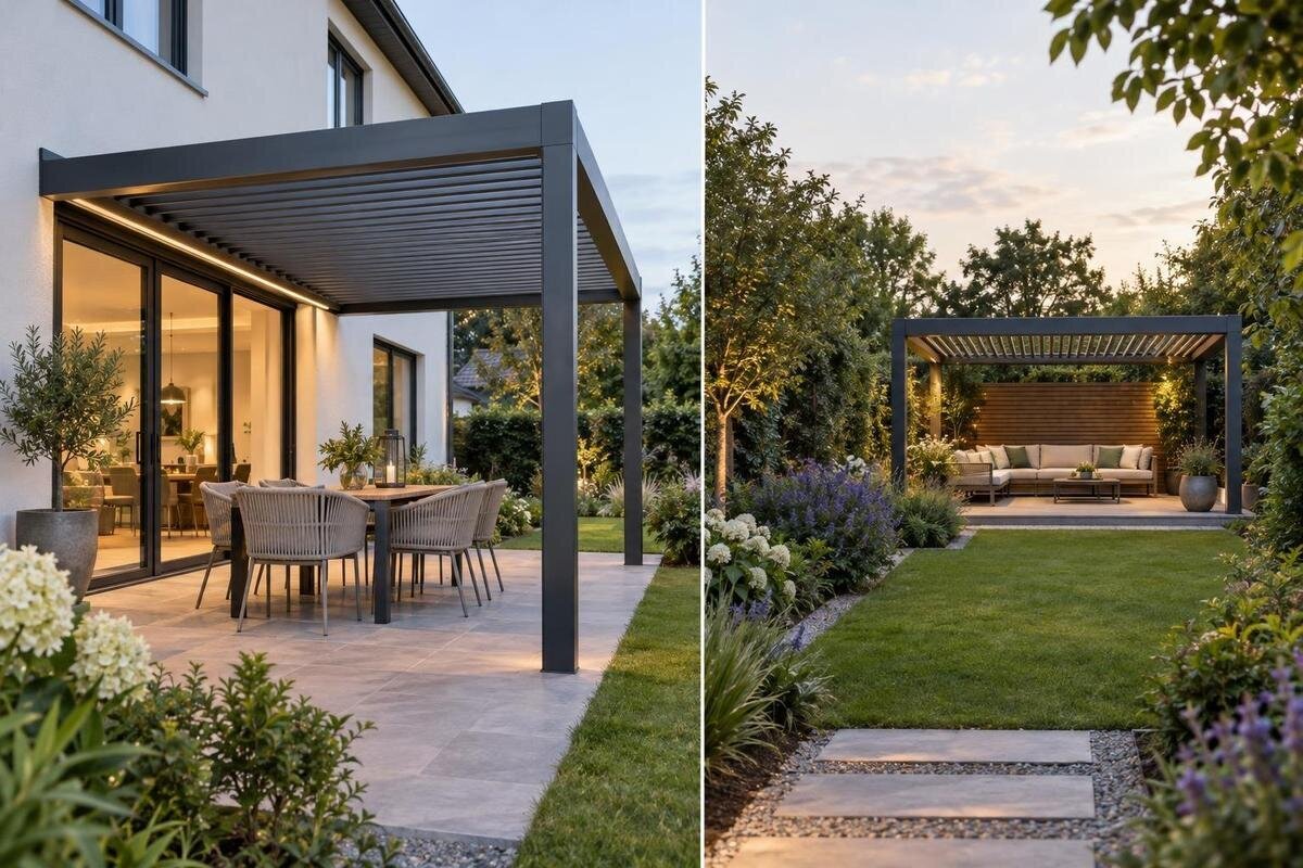 Pergola pie mājas vai dārza tālākajā daļā?
