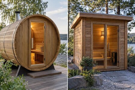 Mucveida sauna vai pirts namiņš: telpa, ērtības un dizains