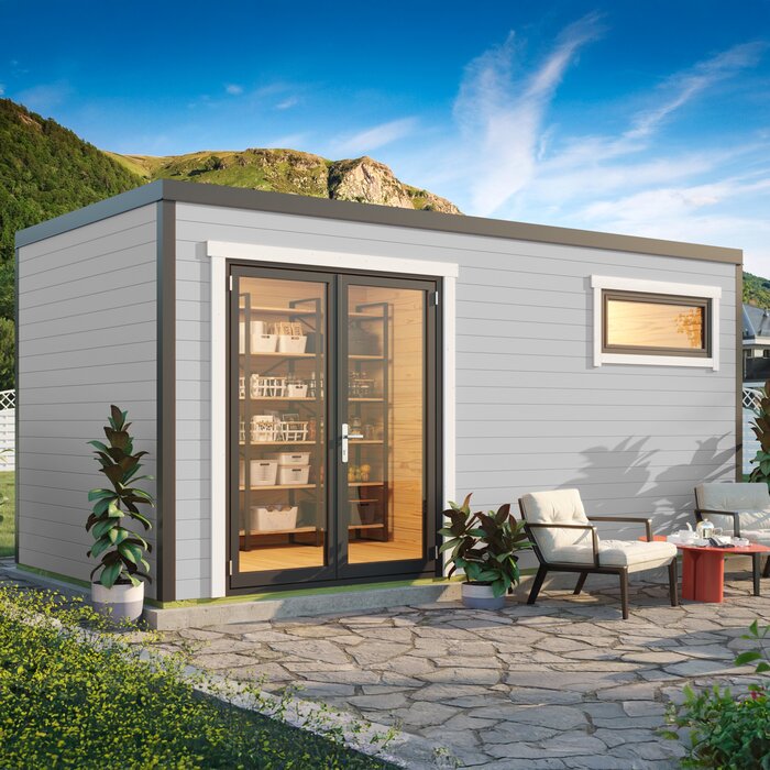 Veltor – Compact houten tuinhuis met tijdloos Scandinavisch design