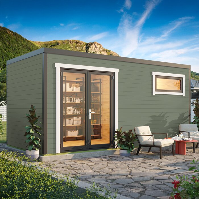 Veltor – Compact houten tuinhuis met tijdloos Scandinavisch design