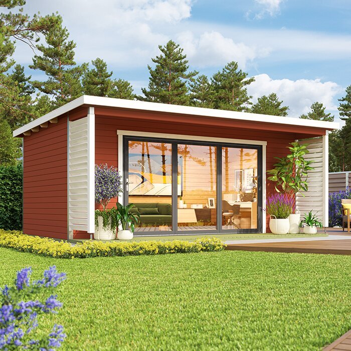 Orello – Modern houten tuinhuis met panoramische vouwdeuren