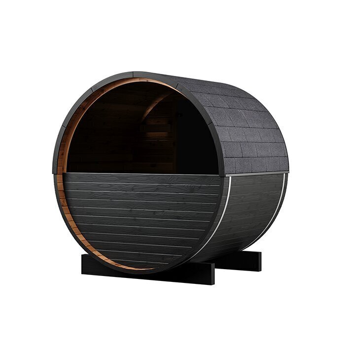 Ton-sauna van thermisch gemodificeerd hout
