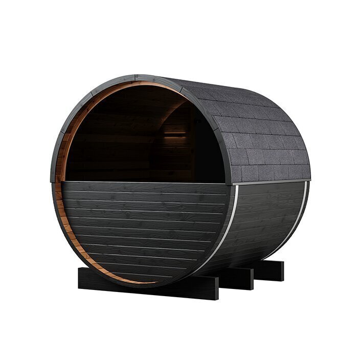 Ton-sauna van thermisch gemodificeerd hout