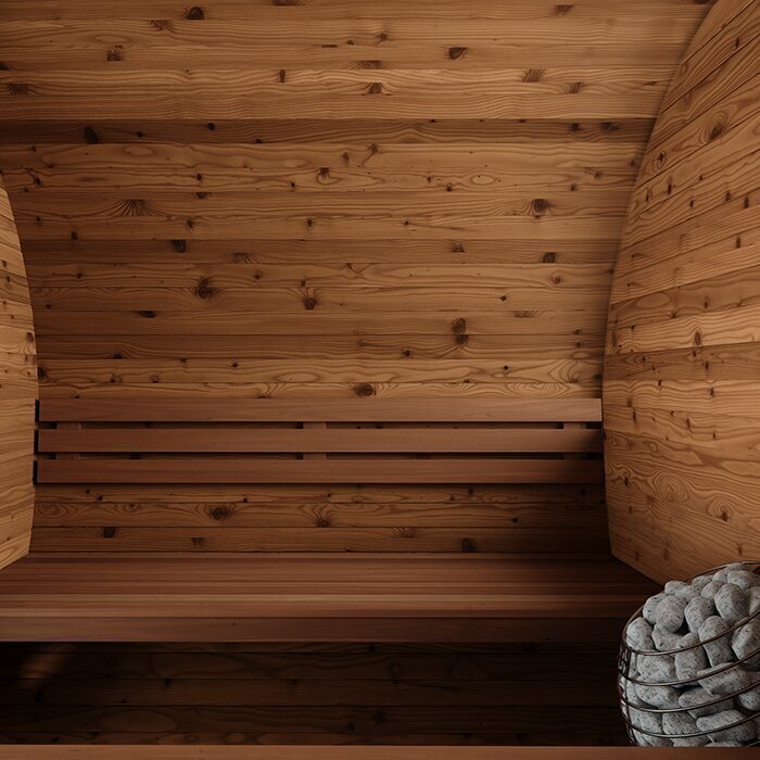 Ton-sauna van thermisch gemodificeerd hout