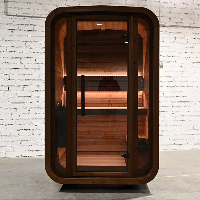 Ton-sauna van thermisch gemodificeerd hout