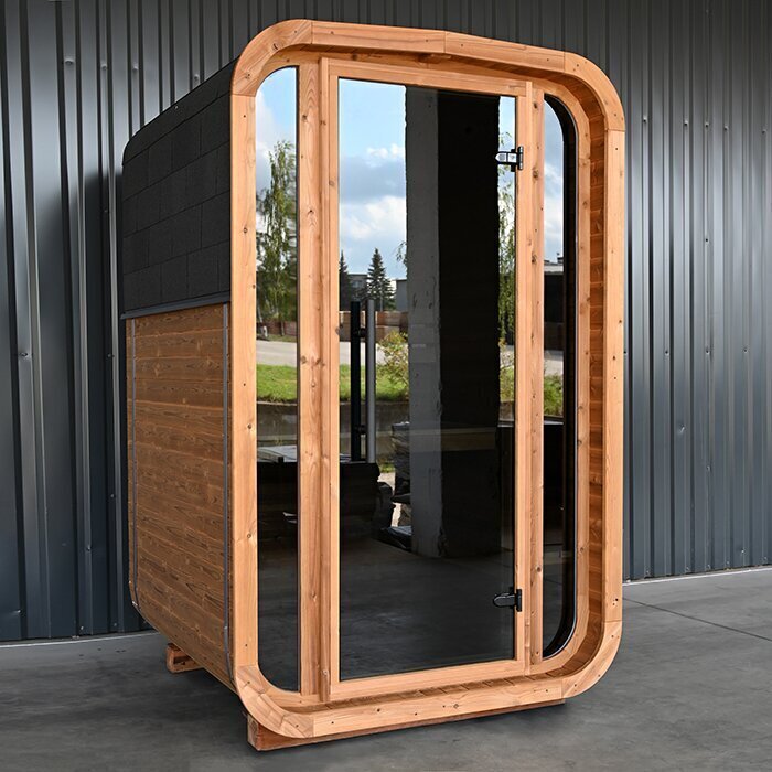 Ton-sauna van thermisch gemodificeerd hout