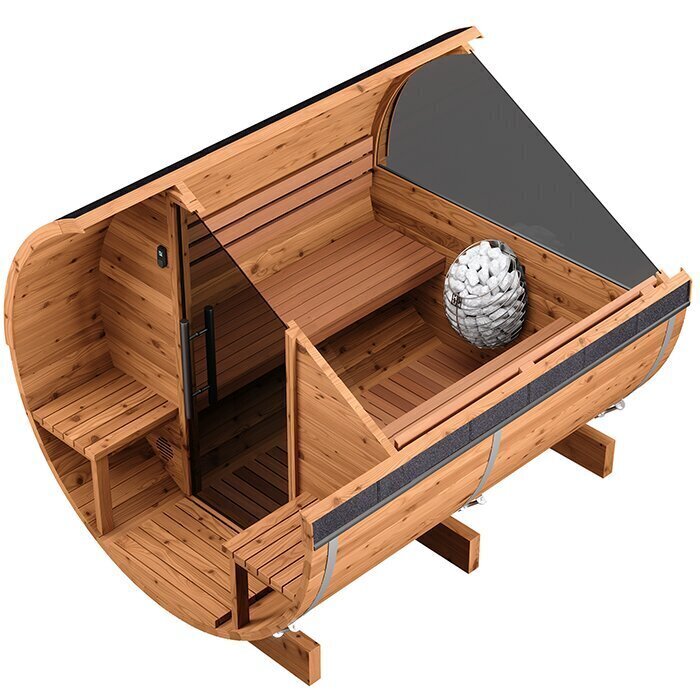 Ton-sauna van thermisch gemodificeerd hout