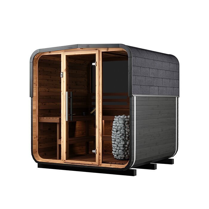 Ton-sauna van thermisch gemodificeerd hout