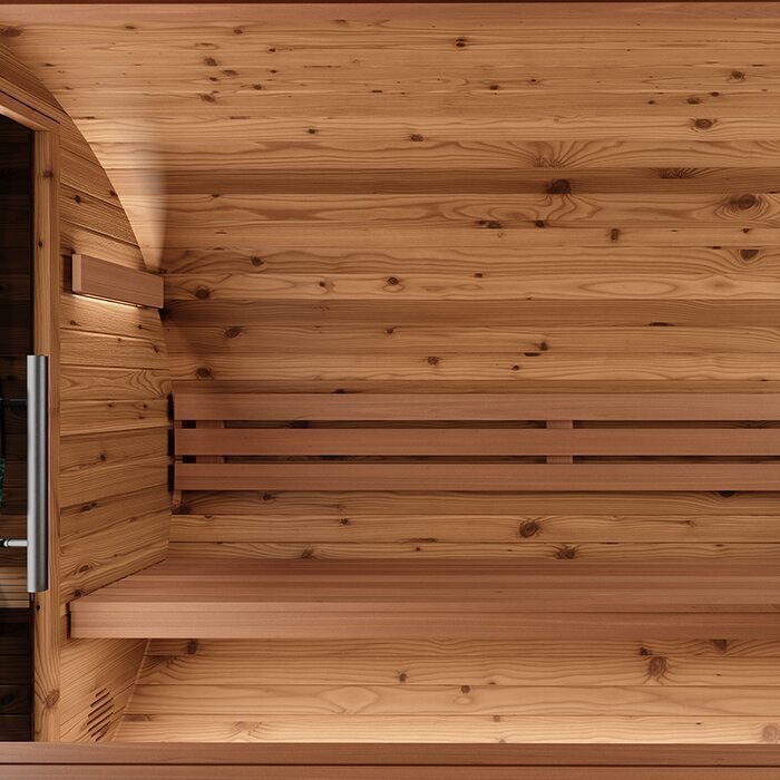 Ton-sauna van thermisch gemodificeerd hout