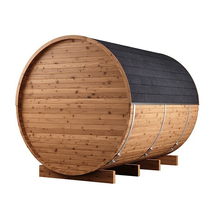Ton-sauna van thermisch gemodificeerd hout