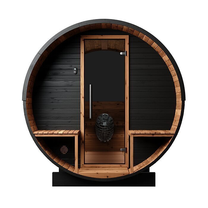 Ton-sauna van thermisch gemodificeerd hout