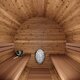 Ton-sauna van thermisch gemodificeerd hout