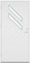 Profielpaneel met diagonale lijnen en 2 diagonale glasdelen
