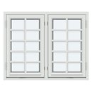 2 raamvleugels met 4 horizontale roeden en 1 verticale roede