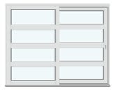 2 deurvleugels met 3 horizontale glasdelende roeden
