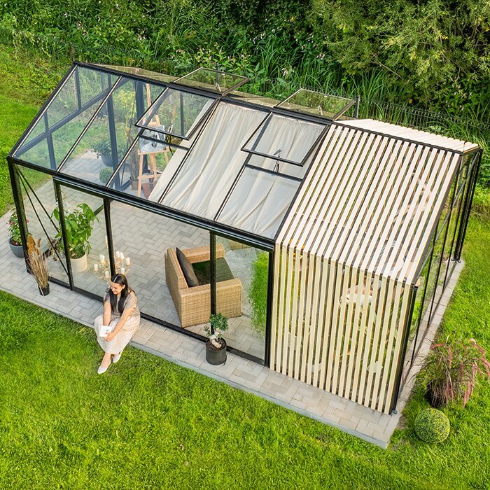 Drivhus i aluminium Accoya Fusion