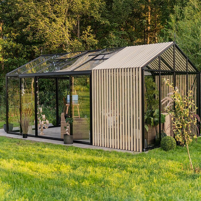 Drivhus i aluminium Accoya Fusion