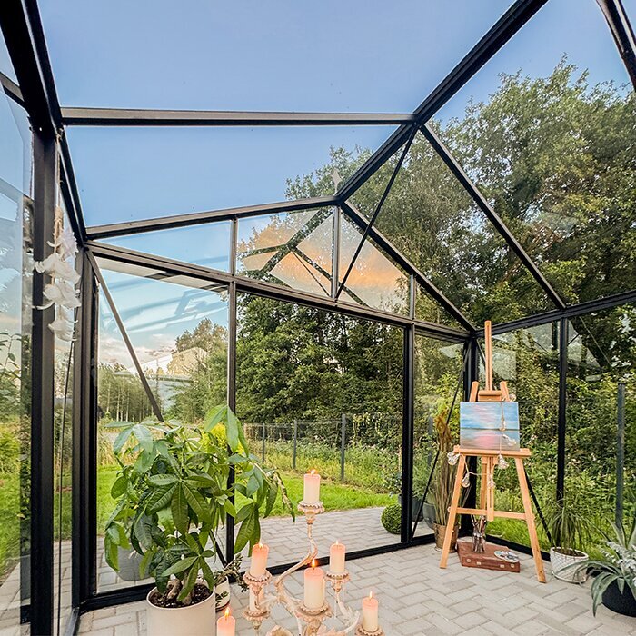 Drivhus i aluminium Accoya Fusion