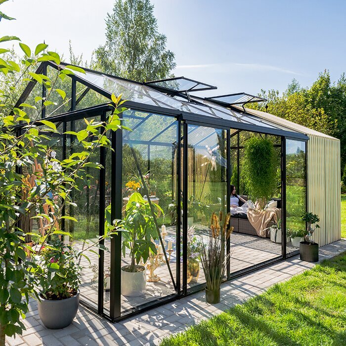 Drivhus i aluminium Accoya Fusion