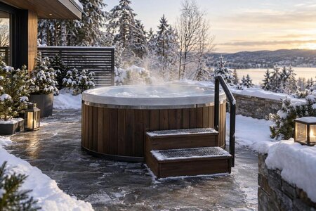 Usar uma banheira de exterior no inverno: o que preparar