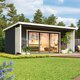 Orello – Casa de jardim moderna em madeira maciça com portas panorâmicas dobráveis