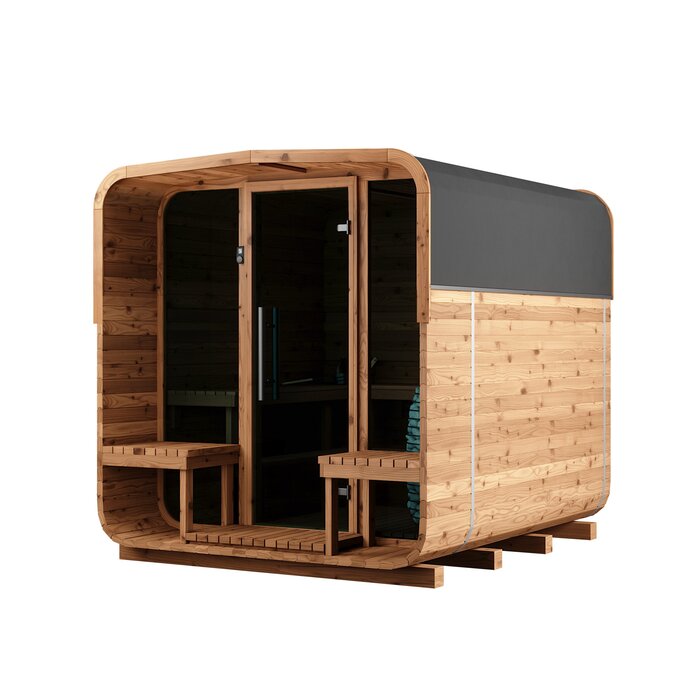 Sauna u obliku bureta od termodrveta