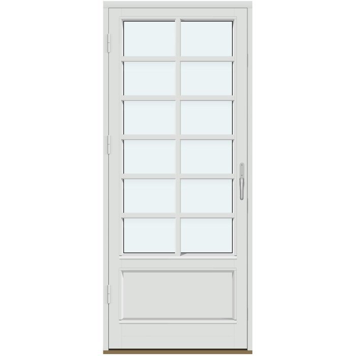 Altandörrar | 1 ram med vertikalt glas, 5 horisontala spröjsar och 1 vertikal spröjs, panel