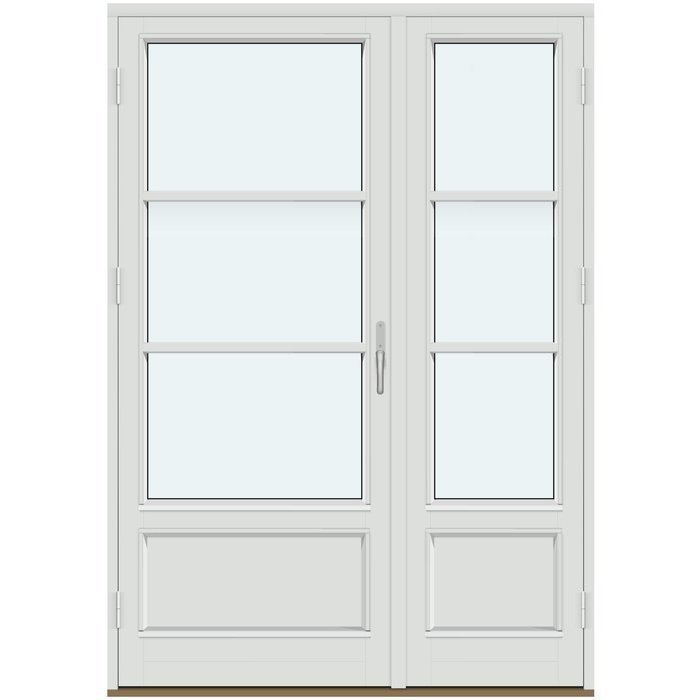 Altandörrar | 2 asymmetriska ramar med panel, 2 horisontala spröjsar