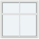 Med 1 horisontal glasavdelande spröjs och 1 vertikal sproejs