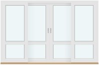 4 ramar med 1 glasavdelande spröjs