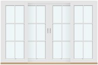 4 ramar med 2 horisontala, 1 vertikal spröjs