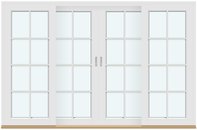 4 ramar med 3 horisontala, 1 vertikal spröjs