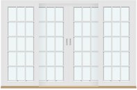 4 ramar med 4 horisontala, 2 vertikala spröjsar