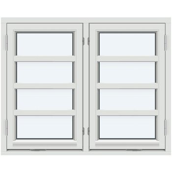 Sidohängt fönster (Två bågar, utåtgående)